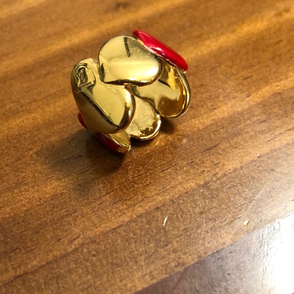 Louis Vuitton Gold and Red Heart Ring - Picture 2 of 8